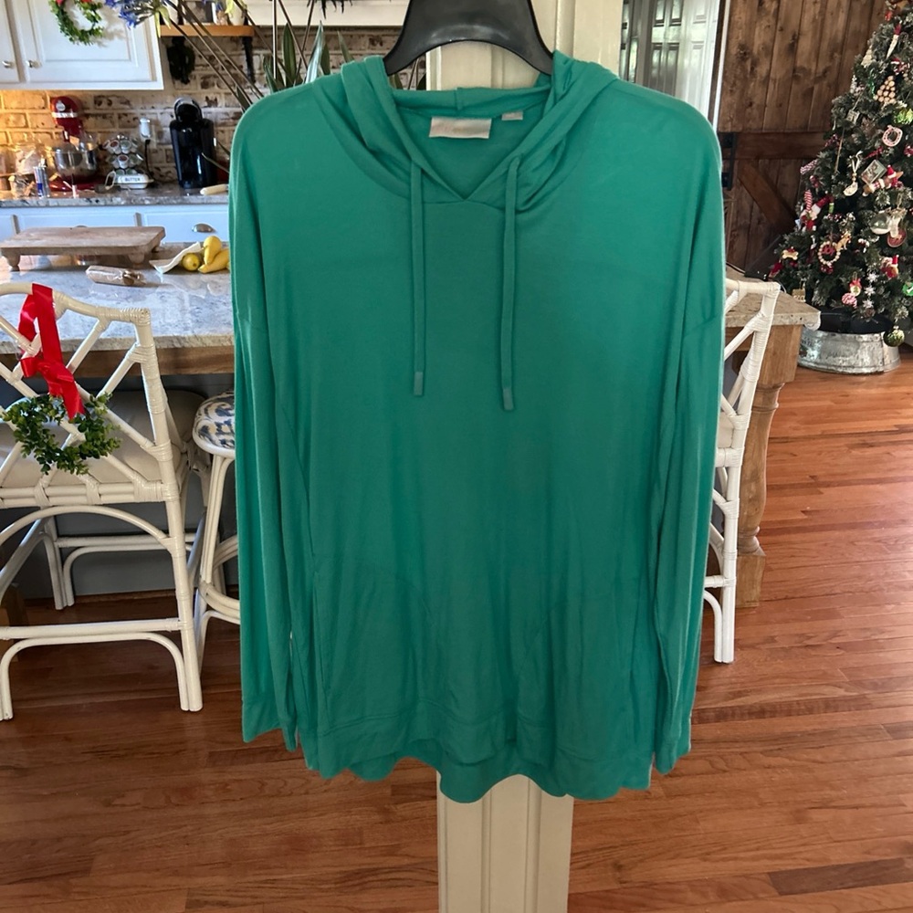 Belle by Kim Gravel Teal Hoodie Sweatshirt